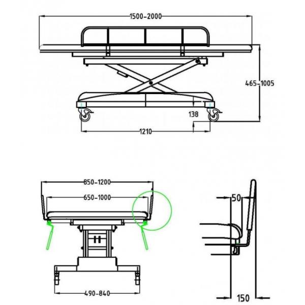 Pflege- und Wickeltisch MONA 200x80 cm