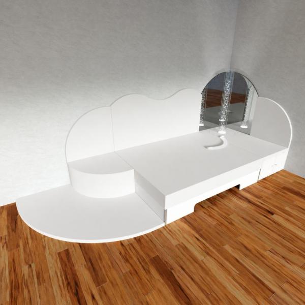 Erweitertes Eckmodul mit Komfort Wasserbett 160x200 cm