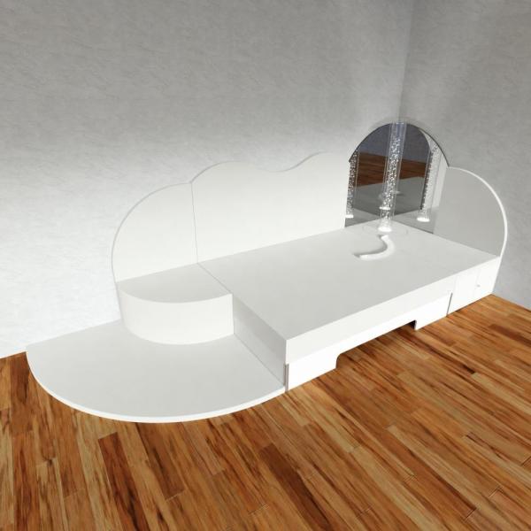 Eckmodul erweitert mit Musik-Komfortwasserbett 160x200 cm