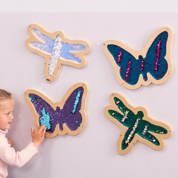 Sensorische Wandschilder - Schmetterlinge und Libellen