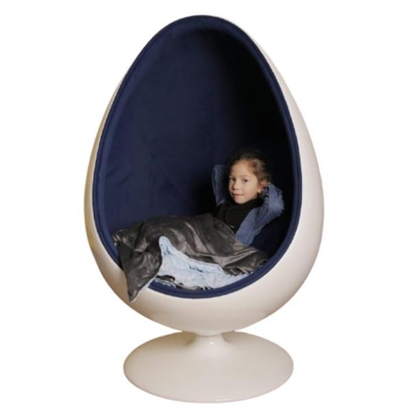 Sensorischer POD Stuhl in Eierform - blau