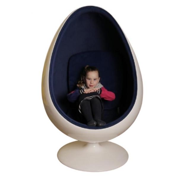 Sensorischer POD Stuhl in Eierform - blau