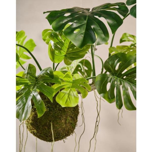 Silk-ka künstliche Hängepflanze Monstera grün – 80 cm