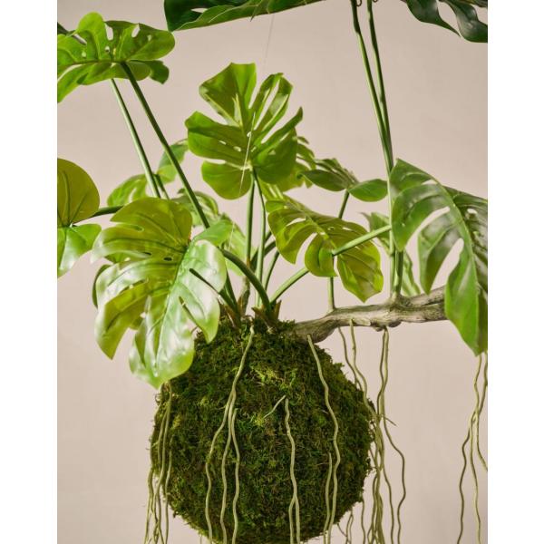 Silk-ka künstliche Hängepflanze Monstera grün – 80 cm