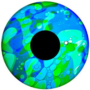 Magnetisches Flüssigkeitsrad - Blau-Grün